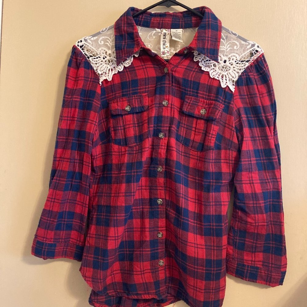 Buffalo Plaid Lace Shirt